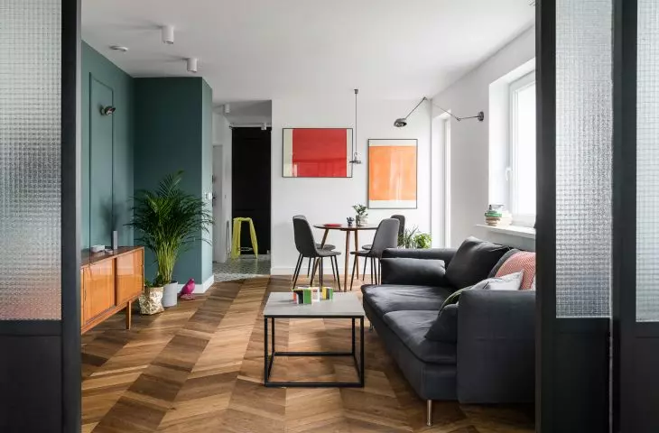 view from bedroom to living room