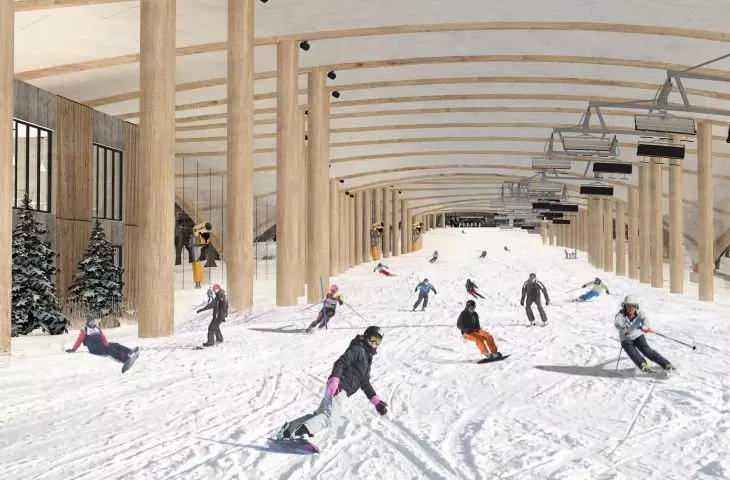 Design of indoor ski slope, interior