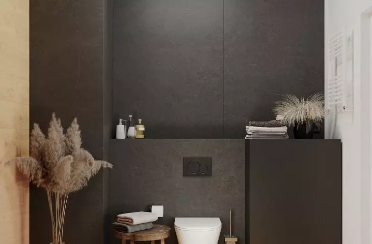 Ciemne gresy w łazience