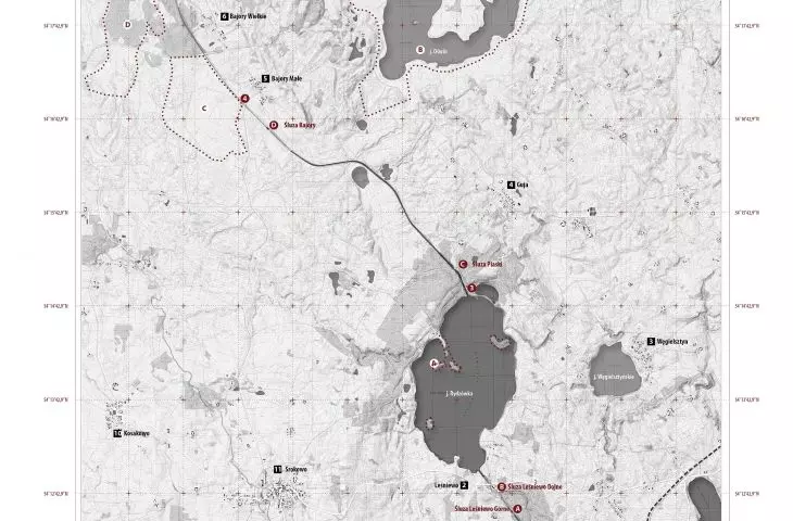 Mapa topograficzna Kanału Mazurskiego