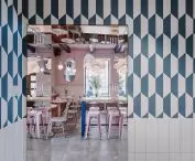 the whole is complemented by patterned walls