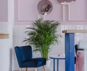 navy blue armchair