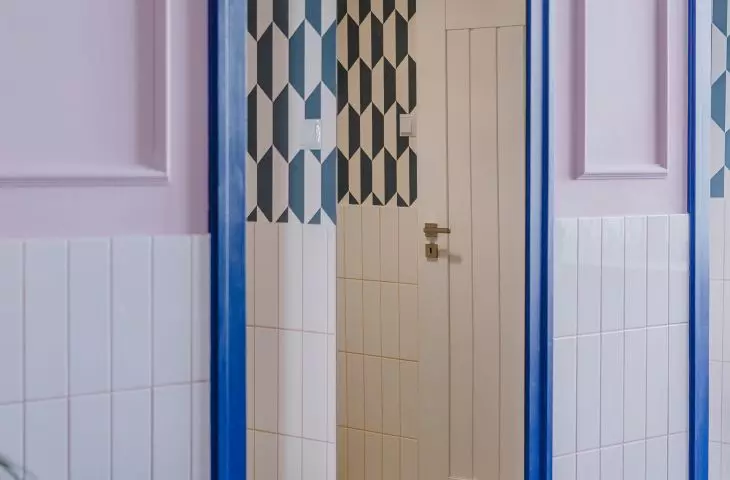 navy blue doorframes