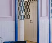 navy blue doorframes