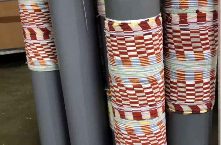 designer uses arashi shibori technique