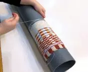 designer uses arashi shibori technique