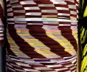 fabric takes form through arashi shibori technique