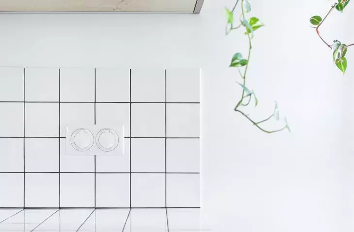 Contrast of tile and plywood