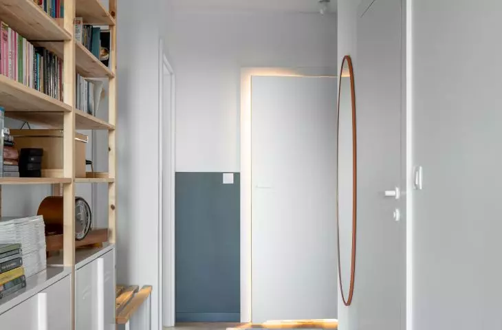 Bright corridor of the apartment 