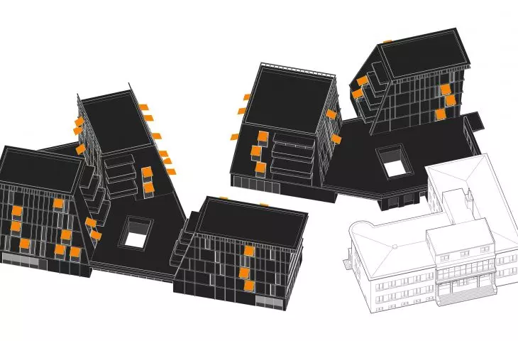Axonometry of the hotel establishment