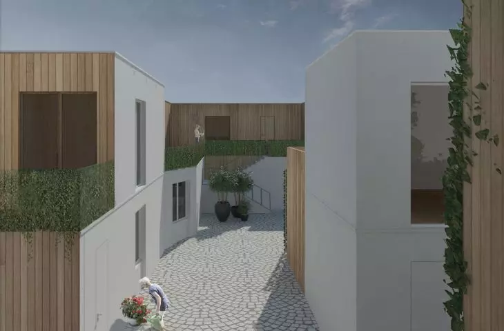 „Architektura współ-bycia i wspólnotowości”, dziedziniec wewnętrzny