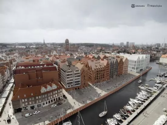 wizualizacja z&nbsp;lotu ptaka projektu Granarii na Wyspie Spichrzów w&nbsp;Gdańsku