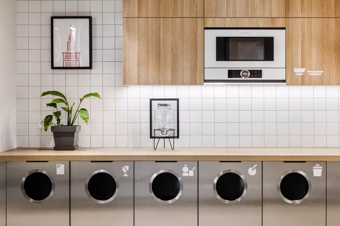 Kuchnia z koszami
do recyklingu