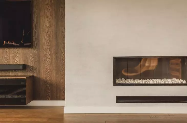 Gas fireplace in the living room