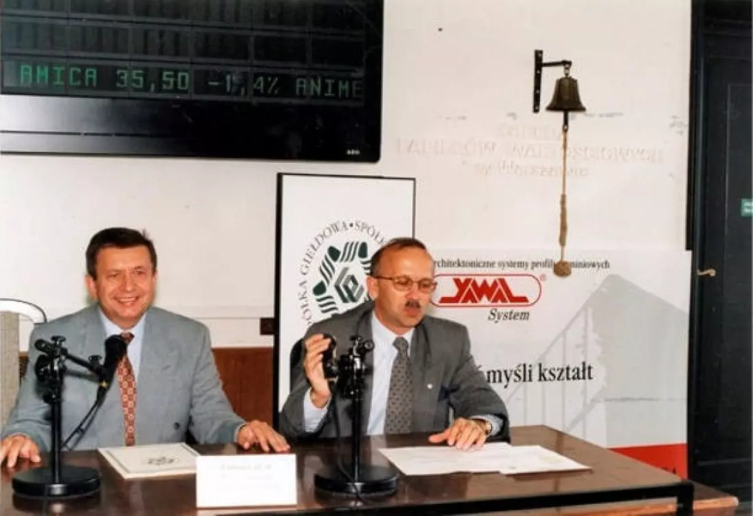 Debiut YAWAL-SYSTEM
S.A. na giełdzie - rok 1998 