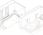 Animation Theater exhibition halls, axonometry