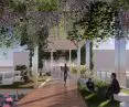 There is a walking and cycling path on the first floor