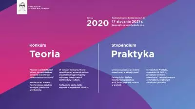 Theory and PRACTICE 2020 Competition Konkurs THEORY and PRACTICE 2020 Scholarship