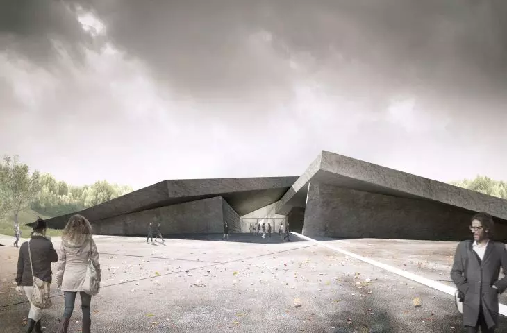 The site fits into both the tectonics and landscape of the Dnipro valley slope