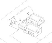 House in Klishovo, axonometry