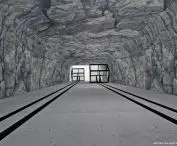 Tunnel with train station