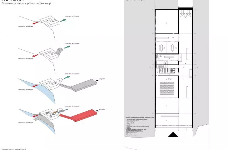 Plan of level 0 and entrance basement
