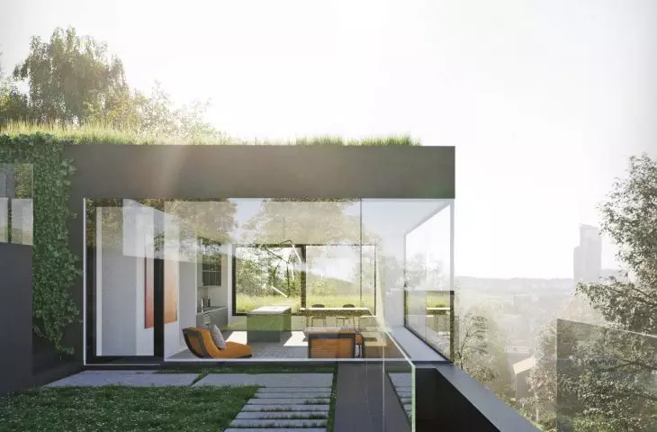 the houses have a panoramic view of the sea and the city center