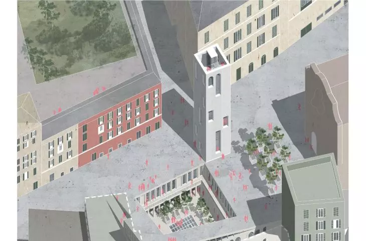 Architektura, 2. nagroda, Projekt domu studenckiego w historycznym centrum Genui