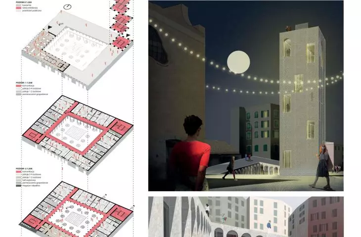 Architektura, 2. nagroda, Projekt domu studenckiego w historycznym centrum Genui