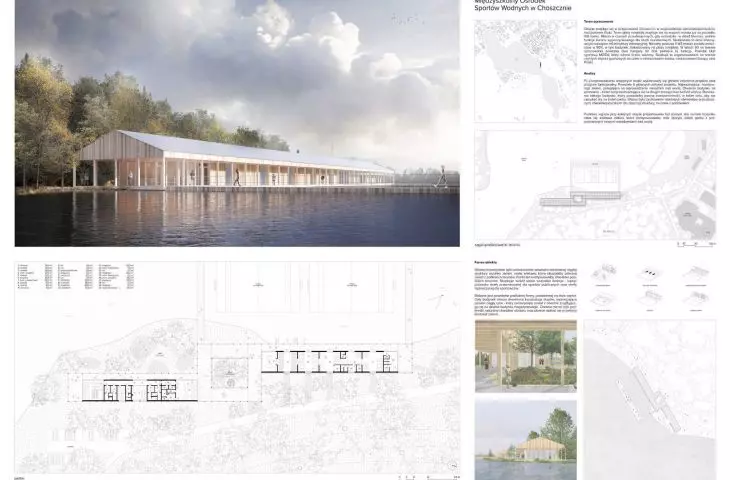 Architecture, 1st prize, Inter-school Water Sports Center in Choszczno, design: Michal Orlikowski (UAP)