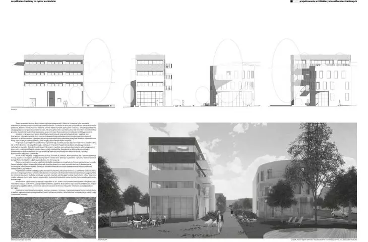 Architecture, 1st Prize, Residential complex on the eastern market, design: Marcin Stępień (WAPP)
