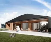 The reference in the design to a volcano influenced the black color of the facade