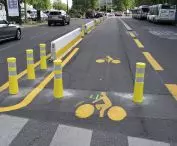 Temporary bike path - Porte d'Orleans in Paris