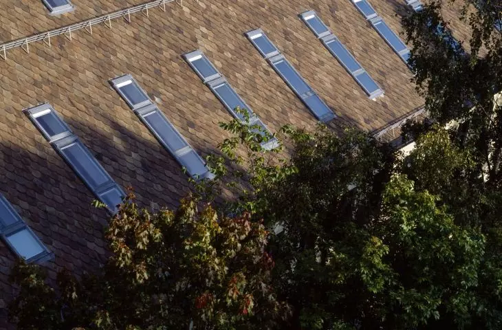 Vertical sets of roof windows are popular