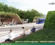 Visualization; green collectors on streetcar platforms