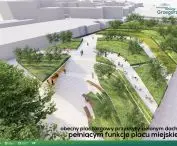 Visualization; current market square covered with a concrete roof to serve as a town square