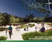wizualizacja; nowa przestrzeń publiczna na zadaszeniu targowiska