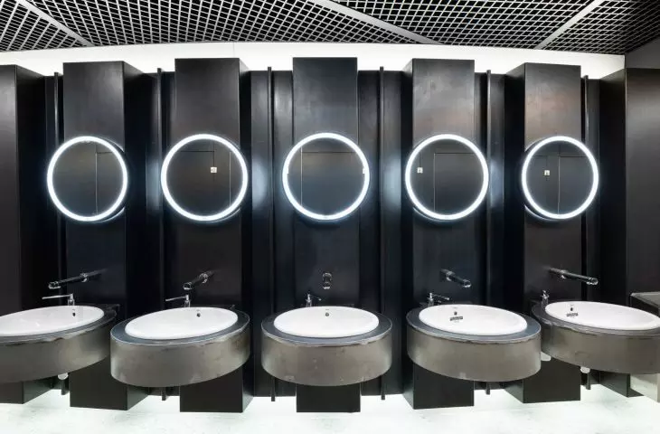 Honorable mention in the interior category. Toilet in the Spodek in Katowice.