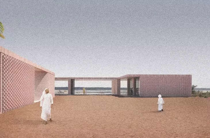 The pavilion fits in with its surroundings 