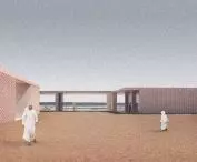 The pavilion fits in with its surroundings 