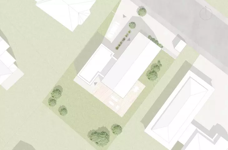 Simple house, landscaping