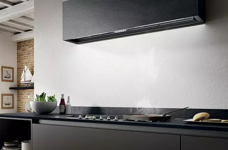 Okap naścienny Rules w wersji Gres Dekton, szer. 60, 90, 120 cm, klasa A, max. wydajność 700 m3/h