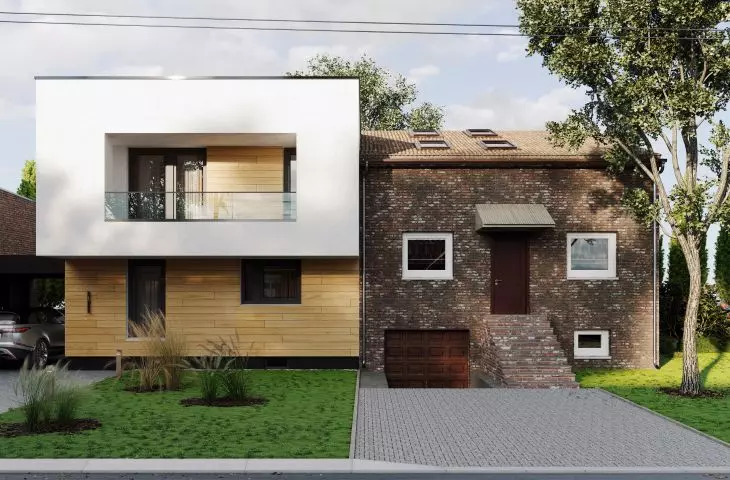 Na działce graniczą dwa domu