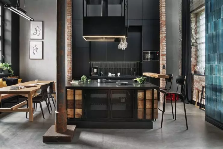 matowo finished black kitchen