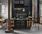matte-finished black kitchen