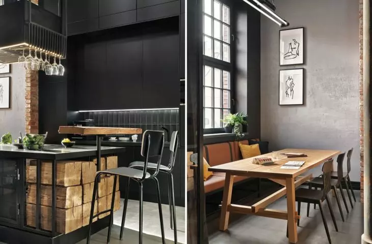kitchen and dining room