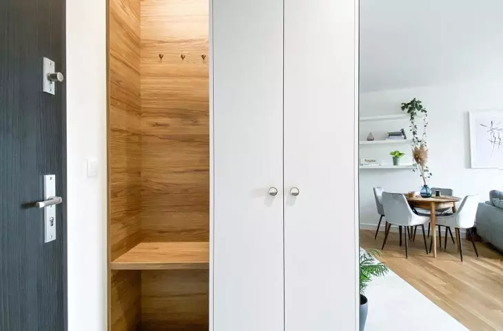 Hallway with built-in furniture