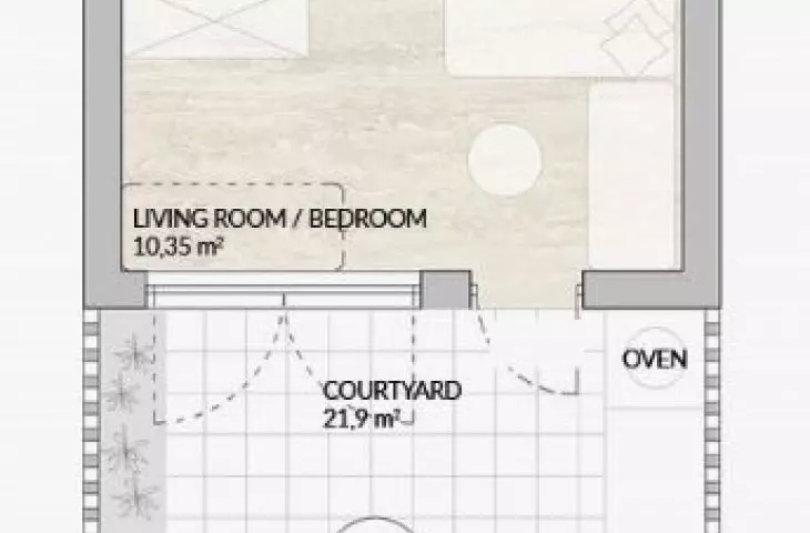 Apartment floor plan for a single woman