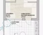 Floor plan of an apartment for a mother with a child