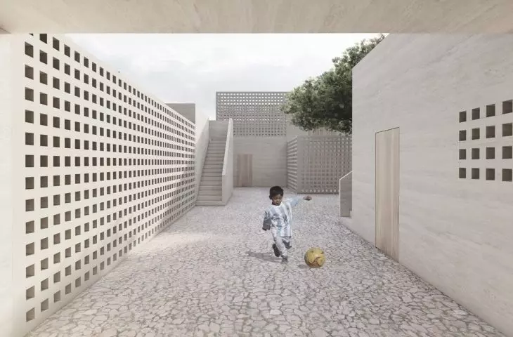 Afghan women's village, inner courtyards